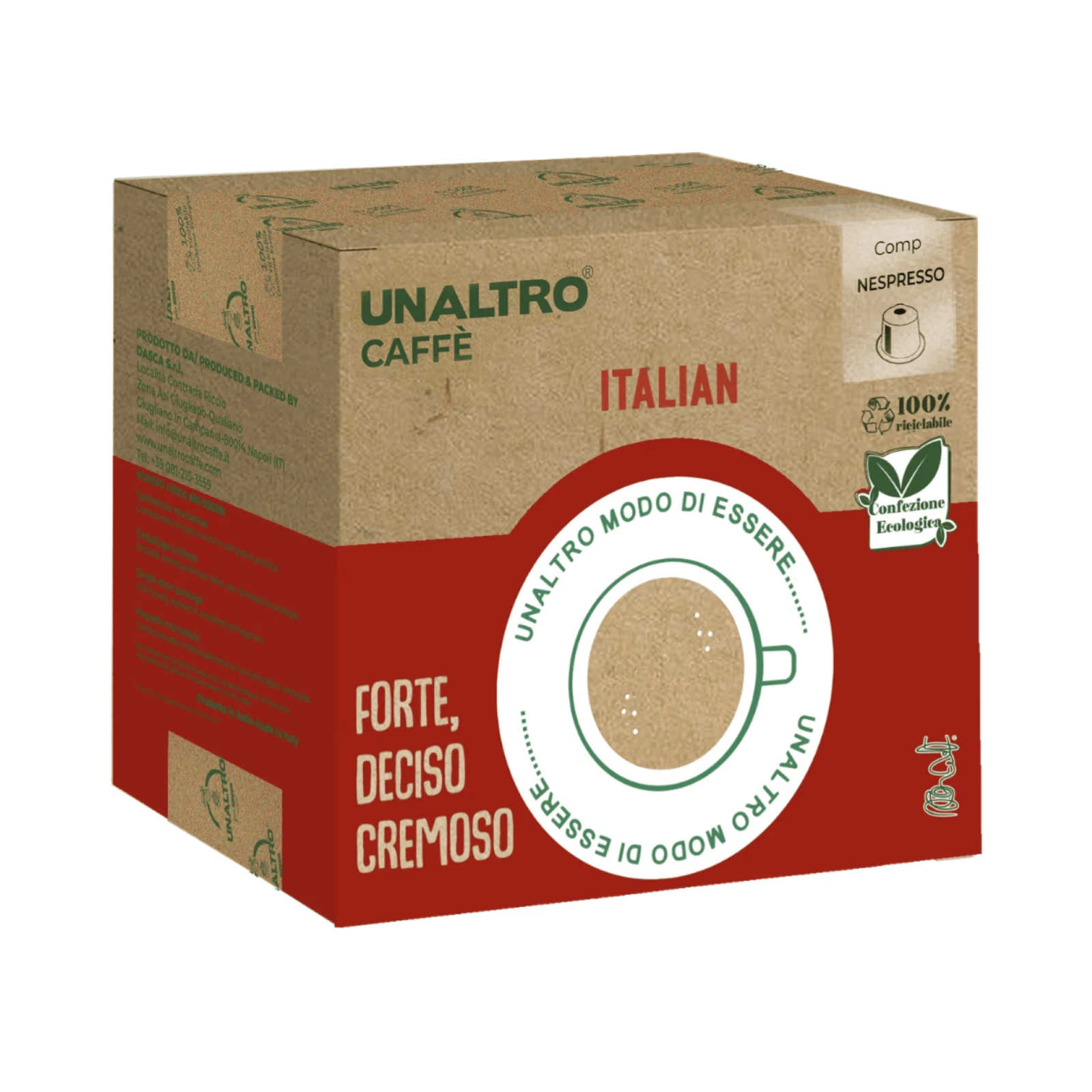 Caffè Unaltro Italian Capsule Compatibili Nespresso Forte Deciso e Cremoso 50 pz